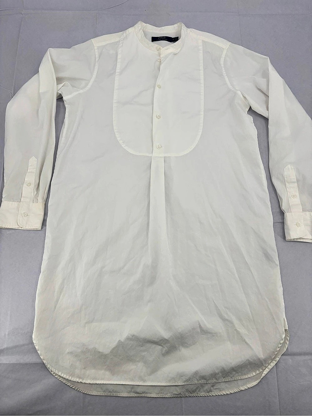 Polo Ralph Lauren Bib-Front Cotton Tunic Dress  White Size 12